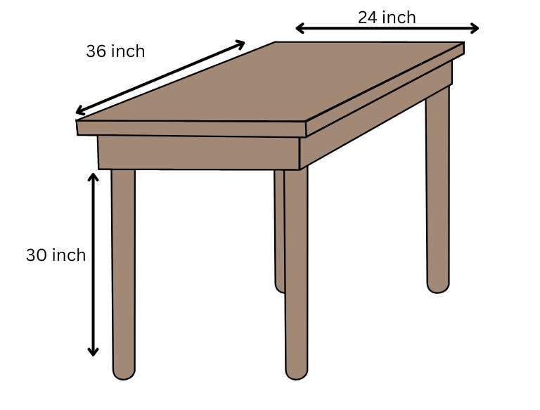 The height of a standard folding table